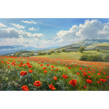 Peinture Acrylique Champ Coquelicots